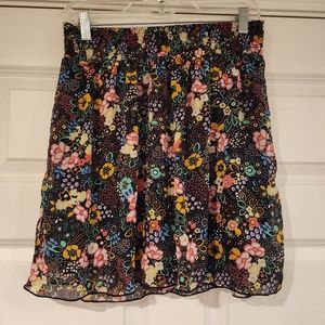 Xhilaration Floral Skirt - Black, Pink, Yellow, Blue
